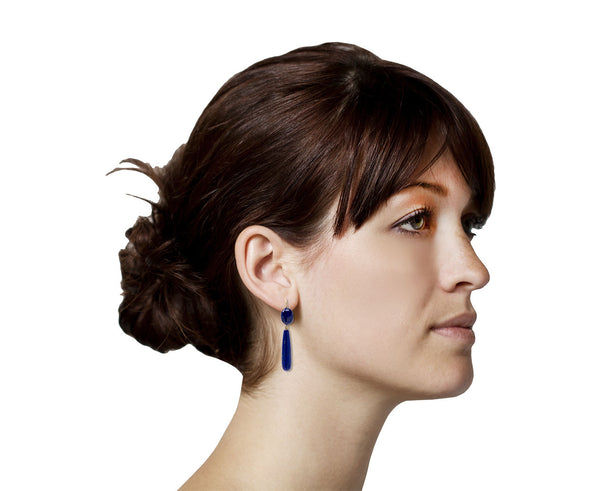 Anaconda Lapis New Oval Drop Earrings