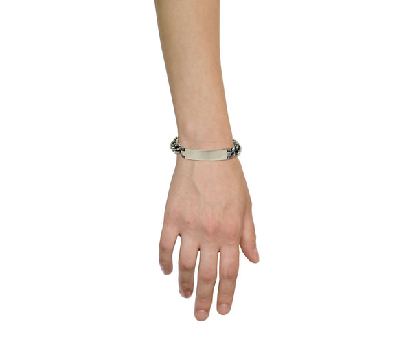 Hum Silver ID Bar Bracelet