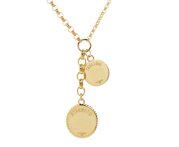 Foundrae | Spark Love Small Mixed Belcher Extension Chain Necklace 18K Yellow Gold Size 2mm