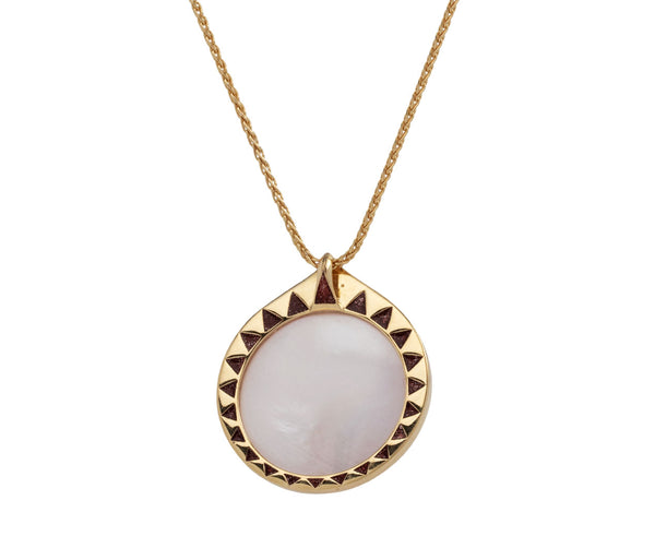 Noor Fares Rock Crystal and Diamond Dawn Pendant Necklace