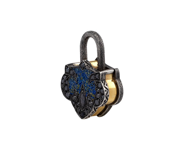 Sevan Bicakci Lapis Micro Mosaic and Black Diamond Lantern Padlock