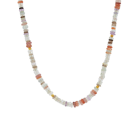 Lena Skadegard Multi Gem With Strawberry Quartz Beaded Necklace