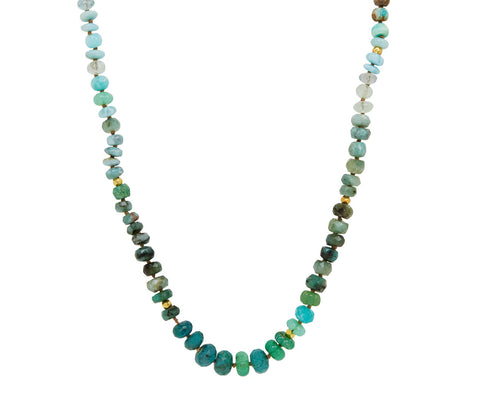 Lena Skadegard Amazonite and Black Spinel Multi Stone Beaded Necklace