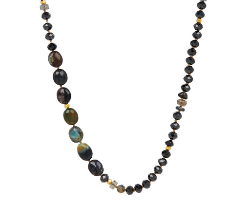 Lena Skadegard Black Opal and Dendritic Green Garnet Necklace