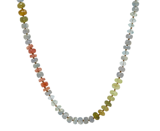 Lena Skadegard Sapphire, Aquamarine, Garnet and Sunstone Beaded Necklace