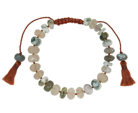 Lena Skadegard Rutilated Quartz, Labradorite and Tree Agate Beaded Bracelet