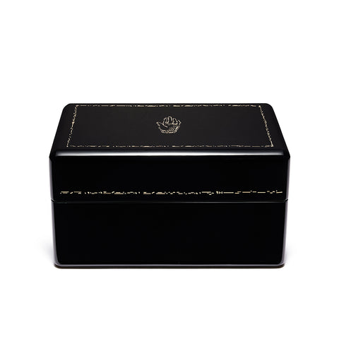 Jet Black Mini Trunk Jewelry Box