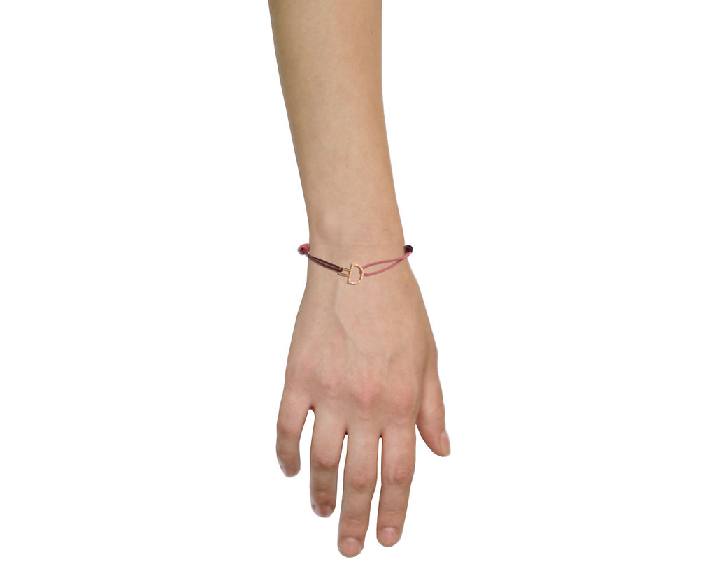Aliita Cat-motif Cord Bracelet in Pink
