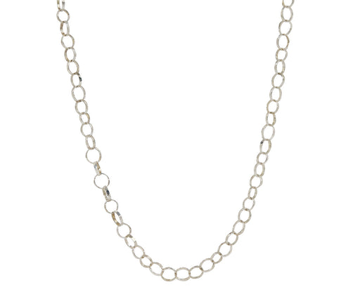 Long Organic Silver Chain Necklace