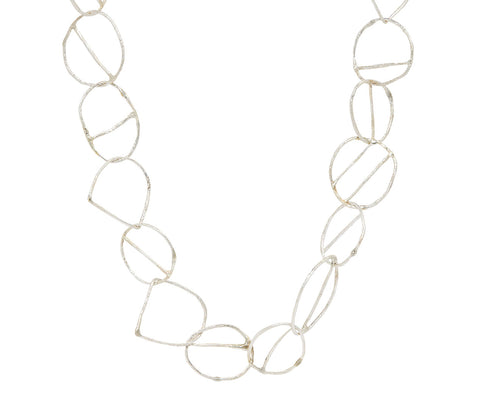 Silver Freeform Shapes Chain Necklace