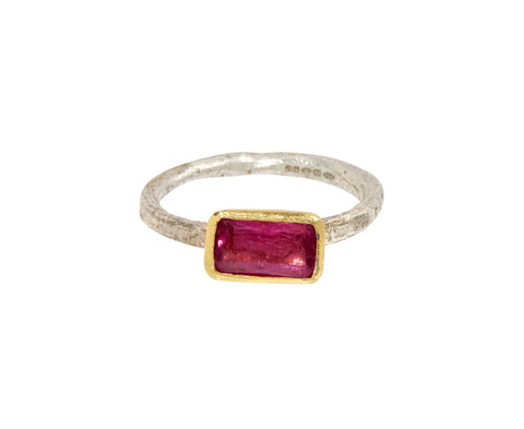 Rectangular Pink Tourmaline Ring