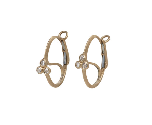 Small Diamond Poissarde Hoop Earrings