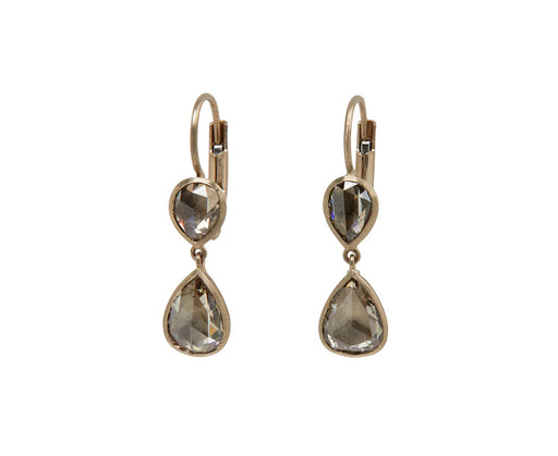 Champagne Diamond Gwyneth Double Drop Earrings