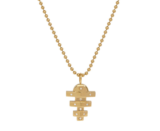 Small Gold Hopscotch Pendant Necklace