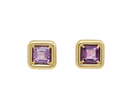 Bea Bongiasca Square Amethyst Stud Earrings