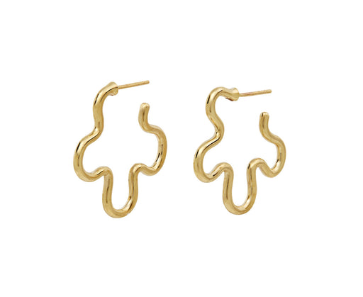 Bea Bongiasca Gold Asymmetrical Flower Earrings