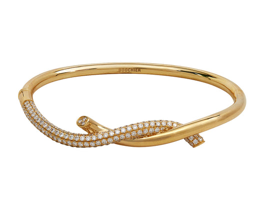 Half Diamond Ties Bangle Bracelet