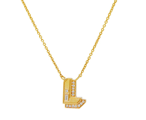 Mini Diamond Letter 'L' Necklace