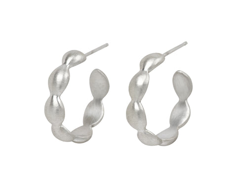 Branch Silver Scallop Hoop Earrings