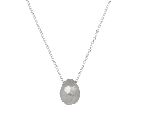 Branch Silver Disco Egg Pendant Necklace