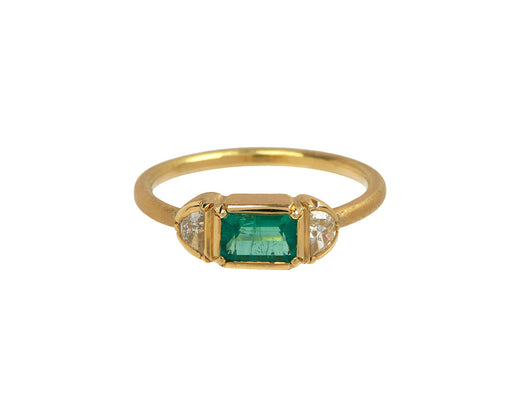 Emerald and Diamond Harmony Ring