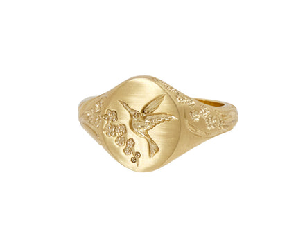 Small Hummingbird Signet Ring