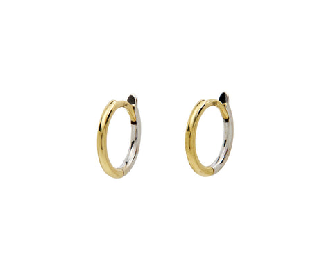 Zoe Chicco Two Tone Reversible Huggie Hoop Earrings