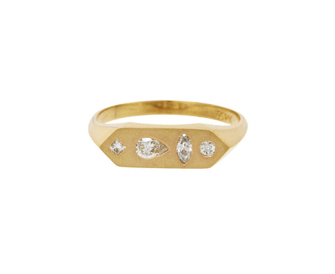 Zoë Chicco Mosaic Bar Diamond Signet Ring