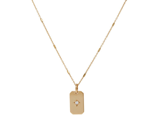 Zoe Chicco Dog Tag and Diamond Pendant Necklace