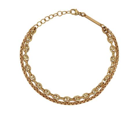 Zoë Chicco Mariner and Box Chain Double Bracelet