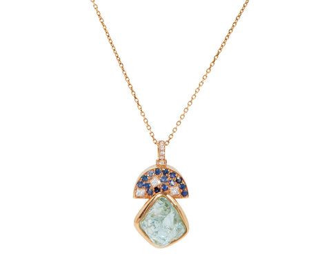 Blue Sienna Half Moon Necklace