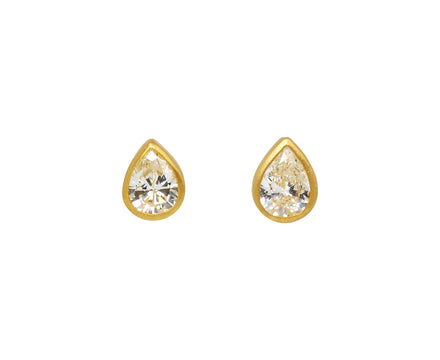 Pear Shaped Diamond Stud Earrings