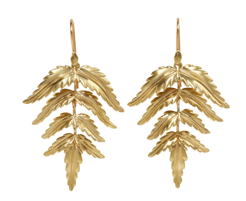 Small Gold Fern Earrings