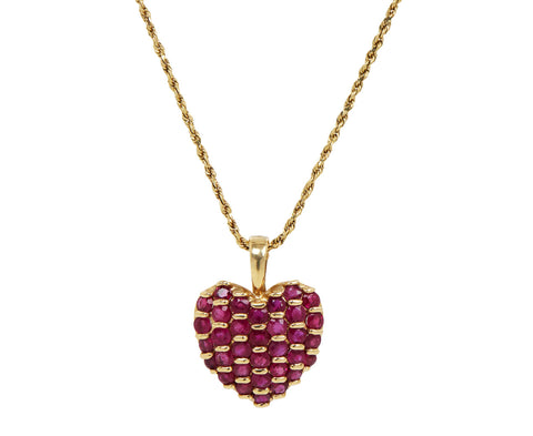 Ruby Heart Pendant Necklace