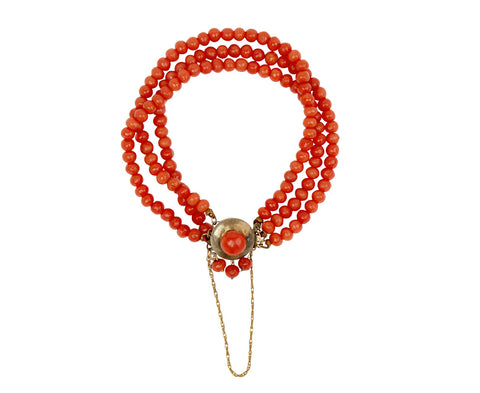 Coral Beaded Bracelet