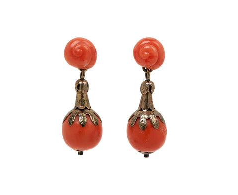 Coral Double Drop Earrings