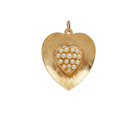 Pearl Heart Charm Pendant ONLY