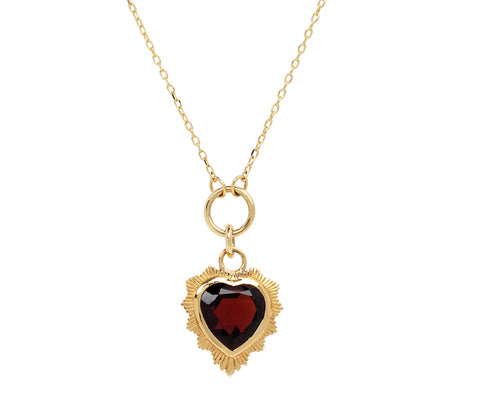 Garnet Gemstone True Love Heart Pendant Necklace