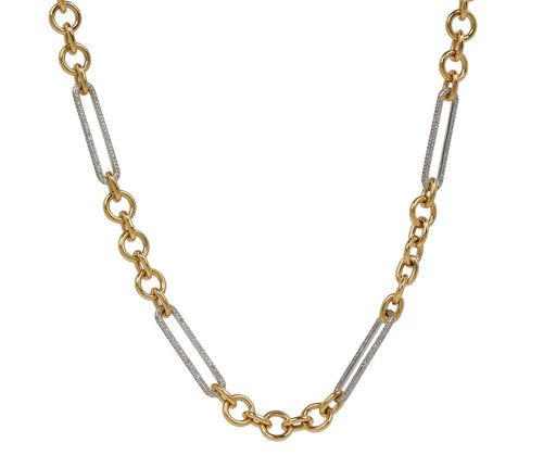 Midsize Pave Mixed Clip Chain Necklace