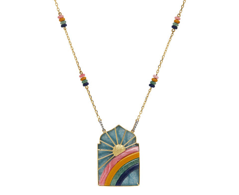 Rainbow and Window Trolleite Necklace