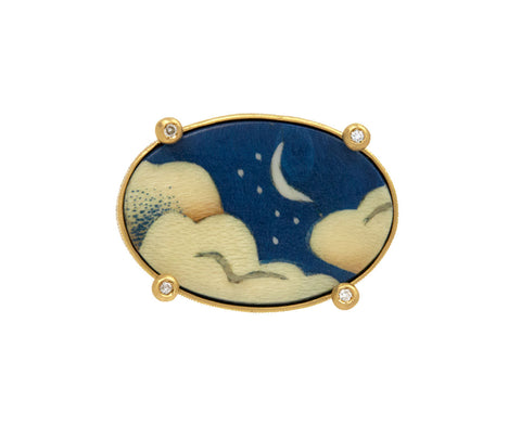 Tibetan Night Sky Marquetry Ring