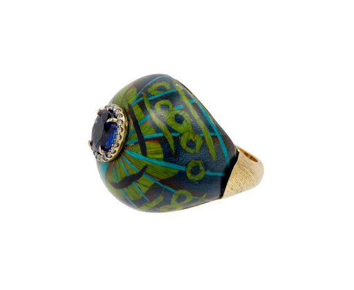 Marquetry Butterfly and Kyanite Ring