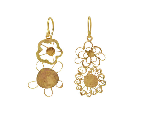 Gold Fixed Flower Earrings