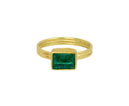 Rectangular Colombian Emerald Ring