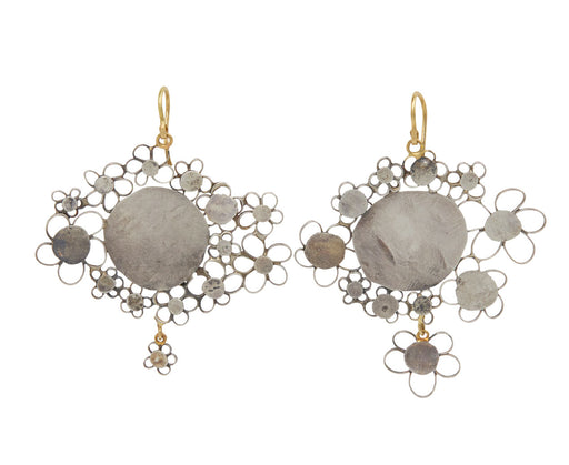 Plain Silver Flowery Earrings