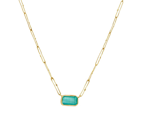 Rectangular Colombian Emerald Echo Necklace