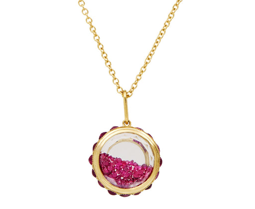 Ruby Halo Kaleidoscope Shaker Necklace