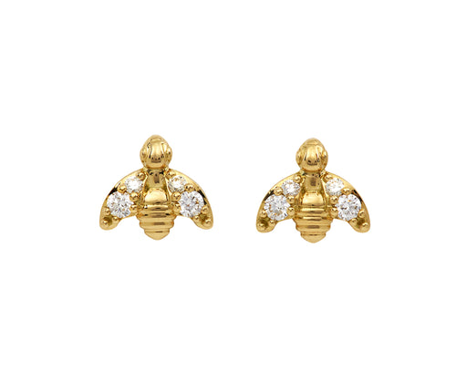 Diamond Bee Stud Earrings