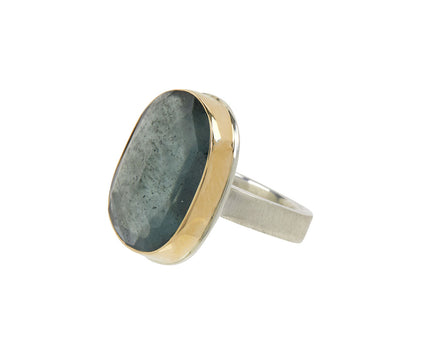 Jamie Joseph Asymmetrical Moss Aquamarine Ring - Side View