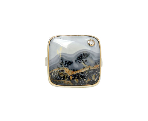 Jamie Joseph Square Maligano Jasper and Diamond Ring